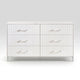 Cyna Wide Dresser | Faux Marble Top | 6 Drawers | Textured Front | White