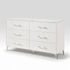Cyna Wide Dresser | Faux Marble Top | 6 Drawers | Textured Front | White
