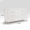 Cyna Wide Dresser | Faux Marble Top | 6 Drawers | Textured Front | White