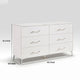 Cyna Wide Dresser | Faux Marble Top | 6 Drawers | Textured Front | White