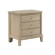 Hadly Nighstand | 3 Drawers | Satin Nickel Knobs | Modern Rustic Beige