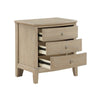 Hadly Nighstand | 3 Drawers | Satin Nickel Knobs | Modern Rustic Beige