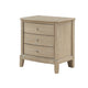 Hadly Nighstand | 3 Drawers | Satin Nickel Knobs | Modern Rustic Beige