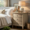 Hadly Nighstand | 3 Drawers | Satin Nickel Knobs | Modern Rustic Beige