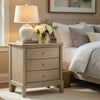 Hadly Nighstand | 3 Drawers | Satin Nickel Knobs | Modern Rustic Beige