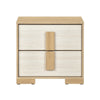 Kery Nighstand | 2 Drawers w Board Handles | Natural Brown & White Wood