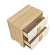 Kery Nighstand | 2 Drawers w Board Handles | Natural Brown & White Wood