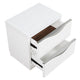 Lon Nighstand | 2 Drawers w Edge Handles | Ribbed Front | Pearl White Wood