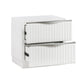 Lon Nighstand | 2 Drawers w Edge Handles | Ribbed Front | Pearl White Wood
