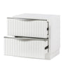 Lon Nighstand | 2 Drawers w Edge Handles | Ribbed Front | Pearl White Wood