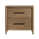 Seny Nighstand | 2 Drawers | USB Ports | Cedar Veneered Bottom Drawer | Brown