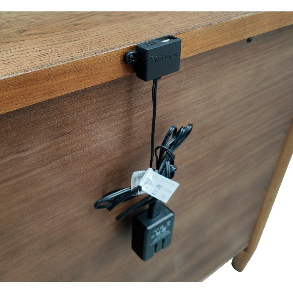 Seny Nighstand | 2 Drawers | USB Ports | Cedar Veneered Bottom Drawer | Brown