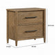 Seny Nighstand | 2 Drawers | USB Ports | Cedar Veneered Bottom Drawer | Brown