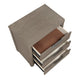 Dely Nighstand | 3 Drawers | Chrome Edge Handles | Modern Rustic Gray Wood
