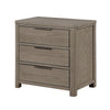 Dely Nighstand | 3 Drawers | Chrome Edge Handles | Modern Rustic Gray Wood