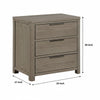 Dely Nighstand | 3 Drawers | Chrome Edge Handles | Modern Rustic Gray Wood