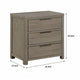 Dely Nighstand | 3 Drawers | Chrome Edge Handles | Modern Rustic Gray Wood