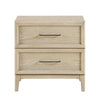 Ary Nighstand | 2 Dovetail Drawers | Black Nickel Handles | Light Brown