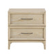 Ary Nighstand | 2 Dovetail Drawers | Black Nickel Handles | Light Brown