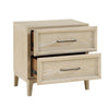 Ary Nighstand | 2 Dovetail Drawers | Black Nickel Handles | Light Brown