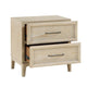 Ary Nighstand | 2 Dovetail Drawers | Black Nickel Handles | Light Brown
