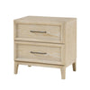 Ary Nighstand | 2 Dovetail Drawers | Black Nickel Handles | Light Brown
