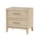 Ary Nighstand | 2 Dovetail Drawers | Black Nickel Handles | Light Brown