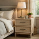Ary Nighstand | 2 Dovetail Drawers | Black Nickel Handles | Light Brown