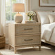 Ary Nighstand | 2 Dovetail Drawers | Black Nickel Handles | Light Brown