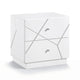Oly Nighstand | 2 Drawers | Geometric Design | Chrome Knobs | Glossy White