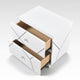 Oly Nighstand | 2 Drawers | Geometric Design | Chrome Knobs | Glossy White