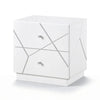 Oly Nighstand | 2 Drawers | Geometric Design | Chrome Knobs | Glossy White