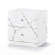 Oly Nighstand | 2 Drawers | Geometric Design | Chrome Knobs | Glossy White