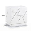 Oly Nighstand | 2 Drawers | Geometric Design | Chrome Knobs | Glossy White
