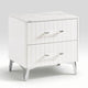 Cyna Nighstand | Faux Marble Top | 2 Drawers | Textured Front | Glossy White
