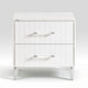 Cyna Nighstand | Faux Marble Top | 2 Drawers | Textured Front | Glossy White