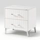 Cyna Nighstand | Faux Marble Top | 2 Drawers | Textured Front | Glossy White