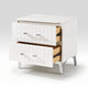 Cyna Nighstand | Faux Marble Top | 2 Drawers | Textured Front | Glossy White