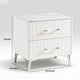 Cyna Nighstand | Faux Marble Top | 2 Drawers | Textured Front | Glossy White