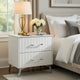 Cyna Nighstand | Faux Marble Top | 2 Drawers | Textured Front | Glossy White