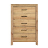 Eby  Tall Dresser Chest | 5 Drawers | Black Nickel Handles | Natural Brown