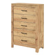 Eby  Tall Dresser Chest | 5 Drawers | Black Nickel Handles | Natural Brown