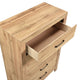 Eby  Tall Dresser Chest | 5 Drawers | Black Nickel Handles | Natural Brown