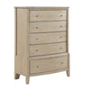 Hadly Tall Dresser Chest | 5 Drawers | Satin Nickel Knobs | Rustic Beige