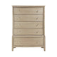 Hadly Tall Dresser Chest | 5 Drawers | Satin Nickel Knobs | Rustic Beige