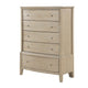 Hadly Tall Dresser Chest | 5 Drawers | Satin Nickel Knobs | Rustic Beige