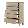 Hadly Tall Dresser Chest | 5 Drawers | Satin Nickel Knobs | Rustic Beige