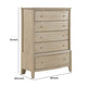 Hadly Tall Dresser Chest | 5 Drawers | Satin Nickel Knobs | Rustic Beige
