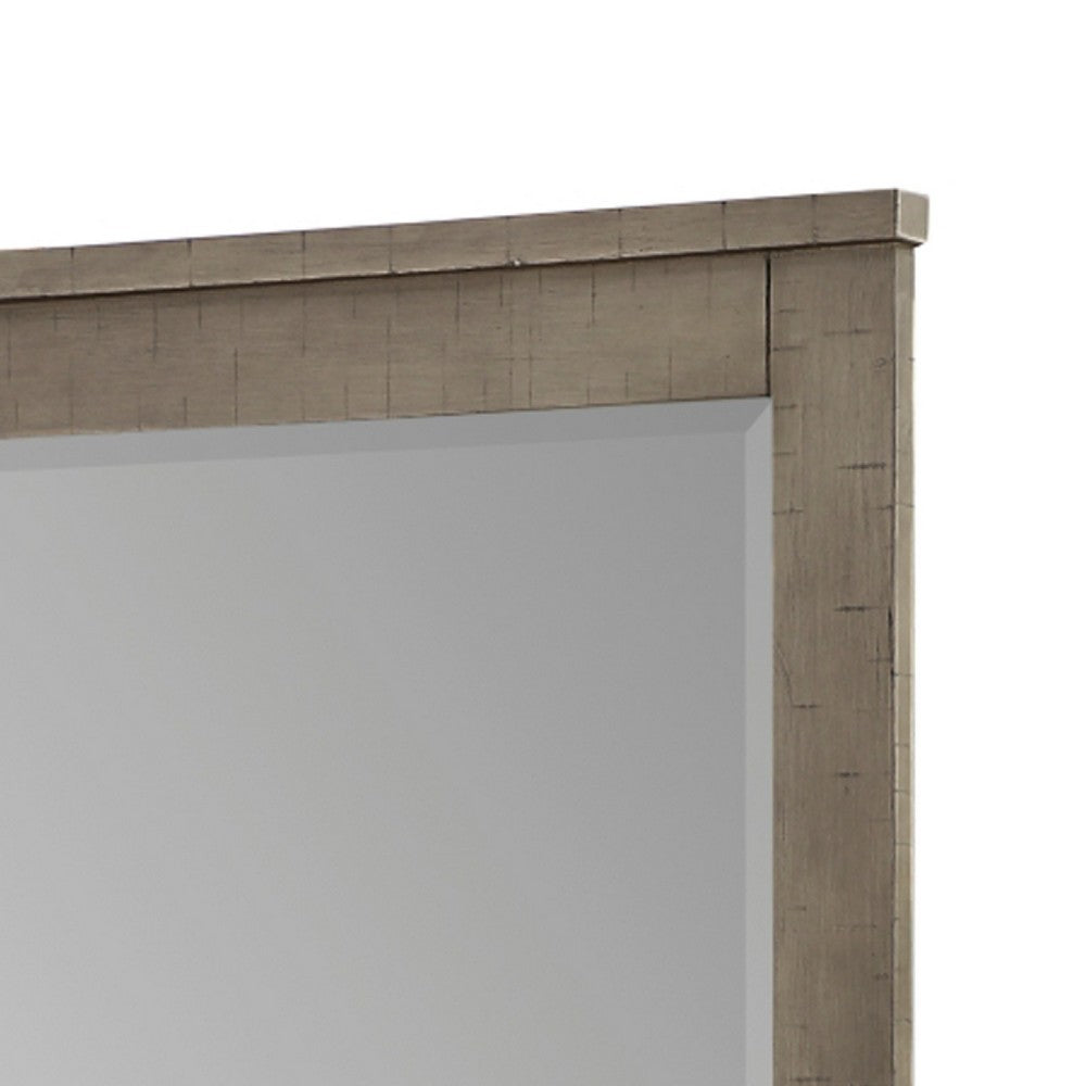 Niti Dresser Mirror | Rustic Gray Birch Wood Frame | 41 x 42