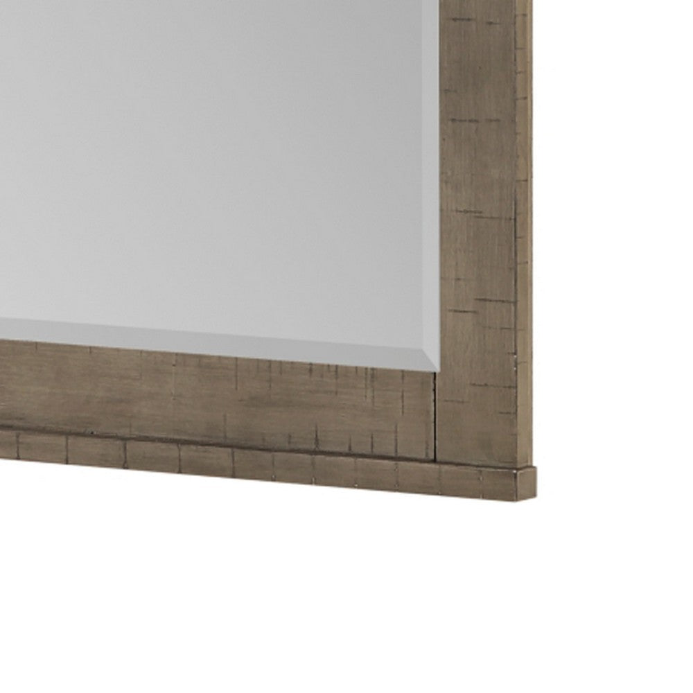 Niti Dresser Mirror | Rustic Gray Birch Wood Frame | 41 x 42